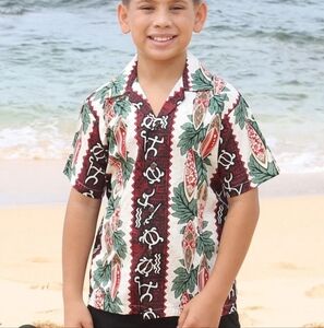 Pacific Lengend Apparel Boys Tropical Surfboard Print Shirt Size 2t